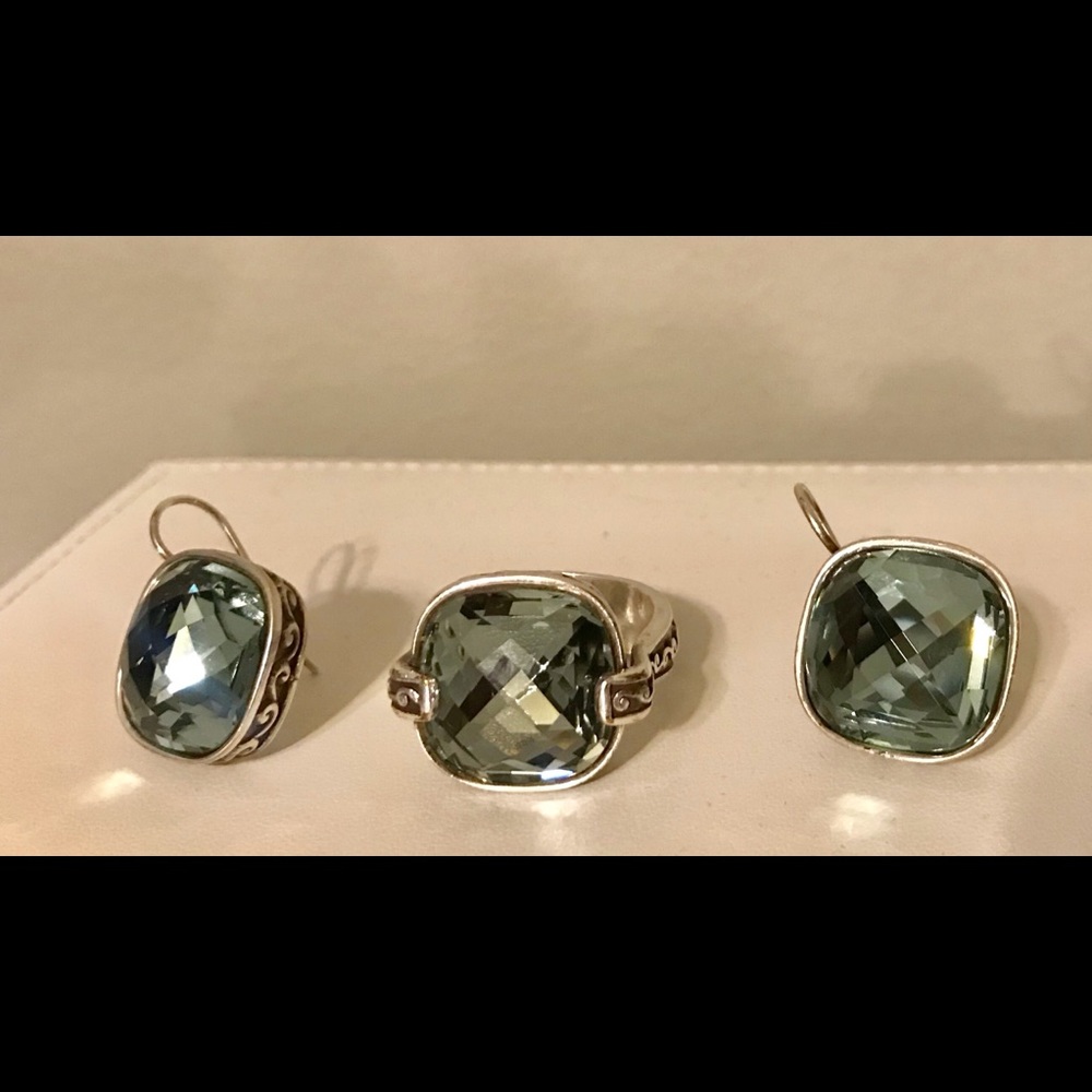 Brighton Blue Turquoise Topaz Ring 8 Earrings